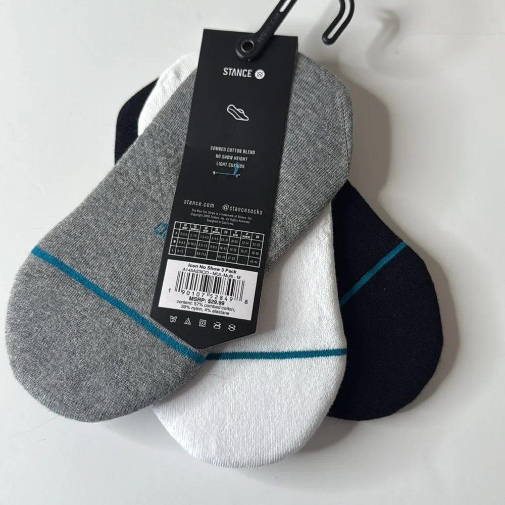 Stance 3pk Icon No Show Socks Multi Medium